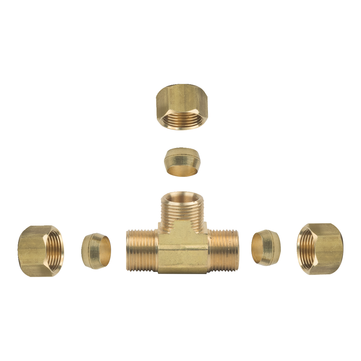 3/8 in. O.D. Tube, All 3 Ends BrassCraft