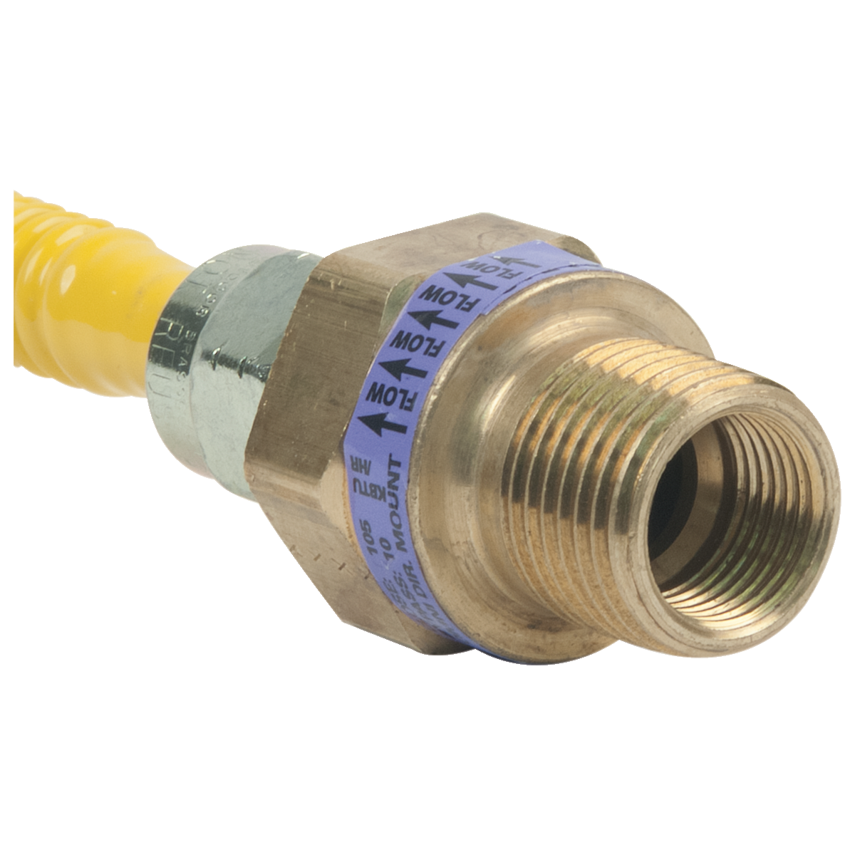 ProCoat Stainless Steel Gas Connector with EFV 1/2 in. MIP (tapped 3/8