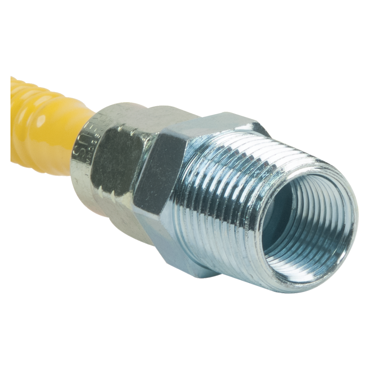ProCoat Stainless Steel Gas Connector with EFV 1/2 in. MIP (tapped 3/8